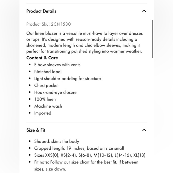 Boston Proper Modern Length Elbow Sleeve Linen Blazer in Blue Topaz NWOT M - Picture 15 of 16